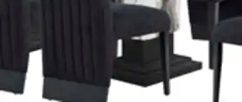 The Brick Vega 7pc Dining Set with Table & 6 Chairs, Marble Look, Pedestal Base, 82W - Black & White offer