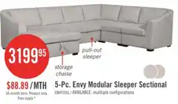 The Brick Envy 5-Piece Left-Facing Chenille Fabric Sleeper Sectional with Storage Chaise - Fog Grey offer