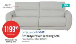 The Brick Cindy Crawford Home Kailyn 92 Fabric Power Reclining Sofa with Power Headrests - Beige offer