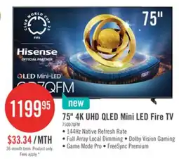 The Brick Hisense 75 QD7QFM Series Mini-LED QLED AI Fire TV (75QD7QFM) offer
