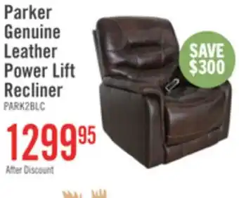 The Brick Parker 36 Genuine Leather 3-Position Power Lift Reclining Chair - Brown offer
