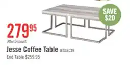 The Brick Jesse 47 Modern Coffee Table - Grey and Pewter with Metal Base offer