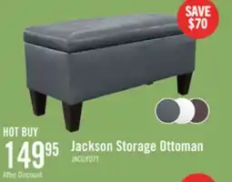 The Brick Jackson 40 Storage Ottoman - Grey Faux Leather offer