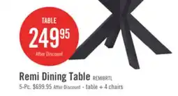 The Brick Remi Dining Table with Glass Top & Wood Geometric Base, 42W Round - Black offer