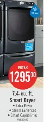 The Brick Maytag 7.4 Cu. Ft. Pet Pro Smart Electric Dryer - Midnight Steel - YMED7020RF offer