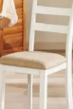 The Brick Bryn Dining Chair with Fabric Seat, Ladder-Back White offer