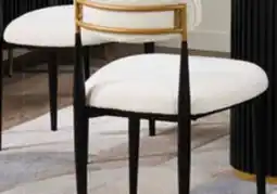 The Brick Kort & Co. Capri 7pc Dining Set with Table & 6 Chairs, Gold Accent, Pedestal Base, 72W - White offer