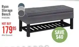 The Brick Ryan 43.5 Storage Bench with Bottom Shelf - Dark Grey offer