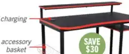 The Brick Herman 50 Gaming Office Desk - Black with Red Trim offer