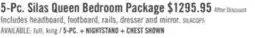 The Brick Silas 5pc Bedroom Set with Platform Bed, Dresser & Mirror, LED, Rustic Brown - Queen Size offer