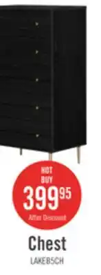 The Brick Lake Bedroom Chest of Drawers, 5-Drawer, 29W x 52H, Made in Canada, Glam - Black offer