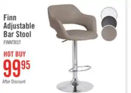The Brick Finn Barstool with Swivel & Adjustable Seat, Vegan Leather Fabric, Metal - Beige offer