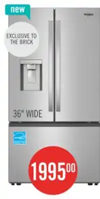 The Brick Whirlpool 36 30 Cu. Ft. French-Door Refrigerator with Dual Ice Makers - Stainless Steel - WRFF3736SZ offer