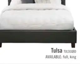 The Brick Tulsa Upholstered Platform Bed in Grey Vegan-Leather Fabric, Button Tufted - Queen Size offer