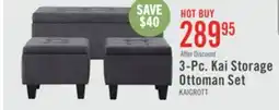 The Brick Kai 19.5 3-Piece Storage Ottomans - Grey Linen-Look offer