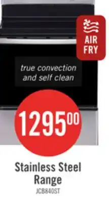 The Brick GE 5 Cu. Ft. Electric Range with True European Convection and Air Fry - Stainless Steel - JCB840STSS offer