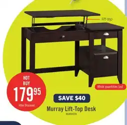 The Brick Murray 53 Traditional Lift Top Office Desk with Storage - Dark Brown offer