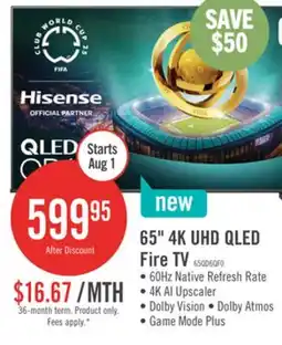 The Brick Hisense 65 QD6QF 4K UHD QLED Fire TV offer