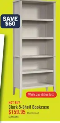 The Brick Clark 31 5-Shelf Bookcase - White offer