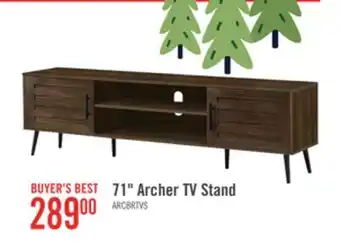 The Brick Archer 71 Modern TV Stand with Storage and Cable Management for TVs up to 80- Brown offer