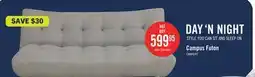 The Brick Campus 76 Fabric Klik Klak Futon with Tufting and Wood Legs - Grey offer