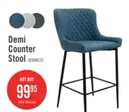 The Brick Demi Counter-Height Stool with Velvet-Like Fabric, Metal - Navy offer
