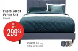The Brick Paseo Upholstered Platform Bed in Navy Fabric - Queen Size offer
