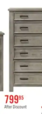 The Brick Levi Bedroom Chest of Drawers, 6-Drawer, 39W x 56H, Wood - Drift Grey offer