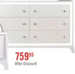 The Brick Halo Bedroom 6-Drawer Dresser with LED Light, 58W x 35H, Glam - White offer