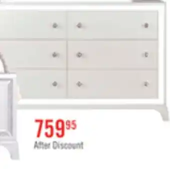 The Brick Halo Bedroom 6-Drawer Dresser with LED Light, 58W x 35H, Glam - White offer