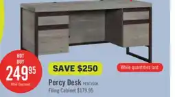 The Brick Percy 60 Commercial Grade Computer Office Desk with 4-Drawers - Grey offer