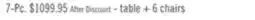 The Brick Krew 7pc Dining Set with Table & 6 Chairs, Melamine, 60W - Grey offer
