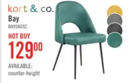 The Brick Kort & Co. Bay Dining Chair with Vegan Leather Fabric, Metal - Aqua offer