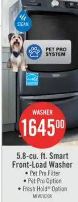 The Brick Maytag 5.8 Cu. Ft. Pet Pro Smart Front-Load Washer - Midnight Steel - MFW7020RF offer