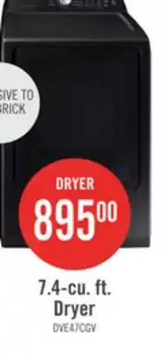 The Brick Samsung 7.4 Cu. Ft. Electric Dryer - Black Stainless Steel - DVE47CG3500VAC offer