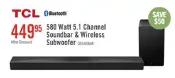 The Brick TCL 5.1 CH Home Theatre Soundbar with Wireless Subwoofer and Dolby Atmos (Q65H) offer