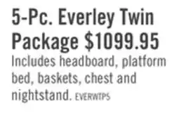 The Brick Everley Platform Bed 5pc Set with Panel Headboard, Chest & Nightstand, White - Twin Size offer