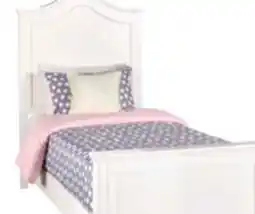 The Brick Ella Panel Bed with Headboard & Frame for Kids, Chevron Pattern, White - Twin Size offer