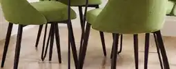 The Brick Miya 5pc Dining Set with Table & 4 Chairs, Live Edge, Acacia Wood, Metal, 60W - Moss Green offer