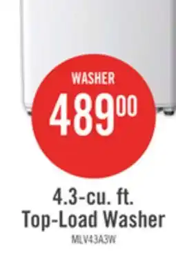 The Brick Midea 4.3 Cu. Ft. Top-Load Washer - White - MLV43A3AWW offer