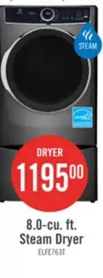 The Brick Electrolux 8 Cu. Ft. Electric Dryer with Steam - Titanium - Stackable - ELFE763CAT offer