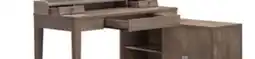 The Brick Jude 55 Reversible Office Desk with 3-Drawers & Cabinet- Hazelnut offer