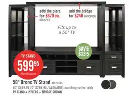 The Brick Bronx 50 TV Stand with Storage and Cable Management for TVs up to 55- Charcoal offer