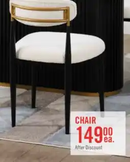 The Brick Kort & Co. Capri Dining Chair with Boucle Fabric & Gold Accent, Metal - Black offer