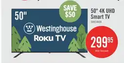 The Brick Westinghouse 50 4K UHD Roku Smart TV offer