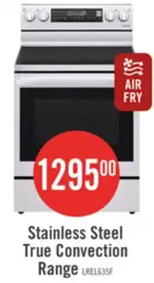 The Brick LG 6.3 Cu. Ft. Smart Electric Range with Air Fry and True Convection - Smudge Proof Stainless Steel offer