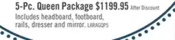 The Brick Lara 5pc Bedroom Set with Bed, Dresser & Mirror, Antique Grey - Queen Size offer