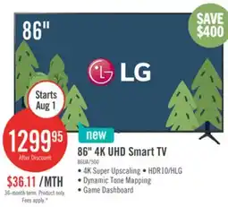 The Brick LG 86 UA75 4K Smart TV offer