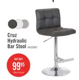 The Brick Cruz Barstool with Swivel & Adjustable Seat, Vegan Leather Fabric, Metal - Grey offer