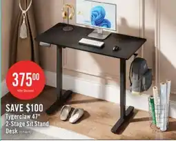 The Brick Tygerclaw 47 2-Stage Sit Stand Desk - Black offer